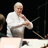 Georges Prêtre le 23 octobre 2007 dirige à l'Opéra Bastille